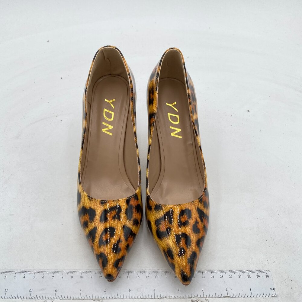 Ydn Leopard Print Pointed Closed Toe Mid Heel Pum… - image 3